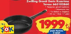 ZWİLLİNG GRANİT DERİN KIZARTMA TAVASI 663102860 ZWİLLİNG GRANİT DERİN KIZARTMA TAVASI 663102860
